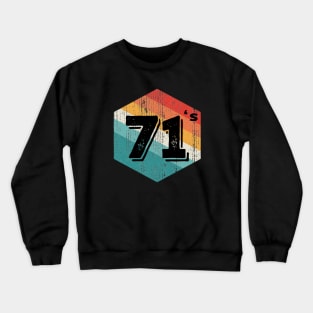 Vintage 1971 Retro Legendary, Birthday Crewneck Sweatshirt